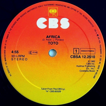 Toto : Africa (Original Version) (12", Maxi)