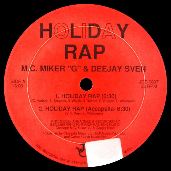 M.C. Miker "G" & Deejay Sven* : Holiday Rap (12")