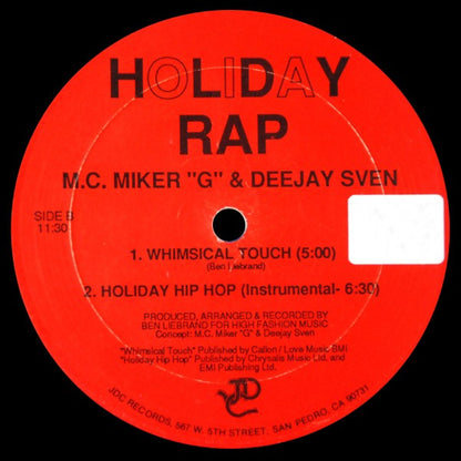 M.C. Miker "G" & Deejay Sven* : Holiday Rap (12")