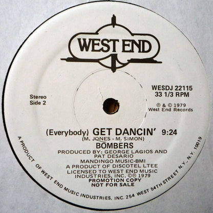 Bombers : (Everybody) Get Dancin' (12", Promo)