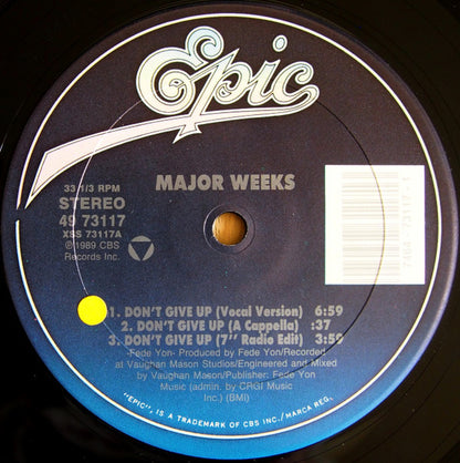 Major Weeks : Don't Give Up (12", Car)