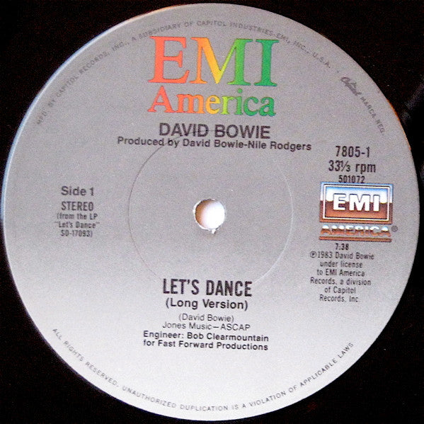 David Bowie : Let's Dance (12", Single, Win)