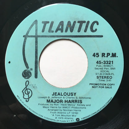 Major Harris : Jealousy  (7", Mono, Promo)