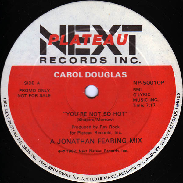 Carol Douglas : You're Not So Hot (12", Promo)