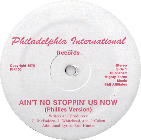McFadden & Whitehead : Ain't No Stoppin' Us Now (12")