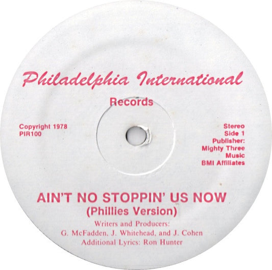 McFadden & Whitehead : Ain't No Stoppin' Us Now (12")