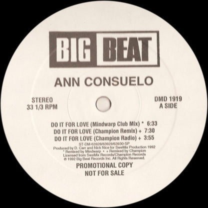 Ann Consuelo : Do It For Love (12", Promo)