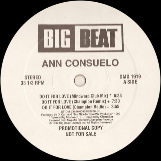 Ann Consuelo : Do It For Love (12", Promo)