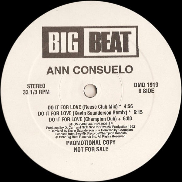 Ann Consuelo : Do It For Love (12", Promo)