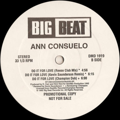 Ann Consuelo : Do It For Love (12", Promo)