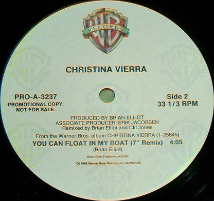Christina Vierra : You Can Float In My Boat (12", Promo)