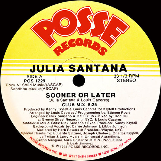Julia Santana : Sooner Or Later (12")