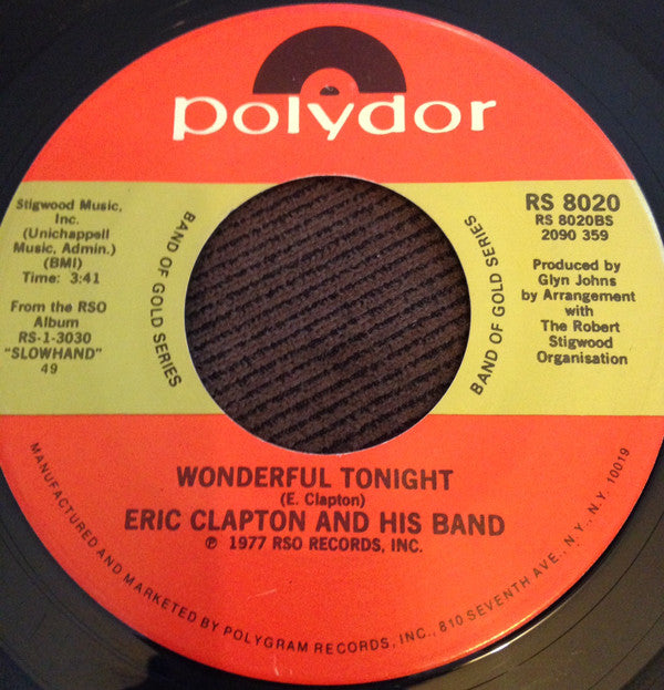 Eric Clapton And His Band : Lay Down Sally / Wonderful Tonight (7", RE)