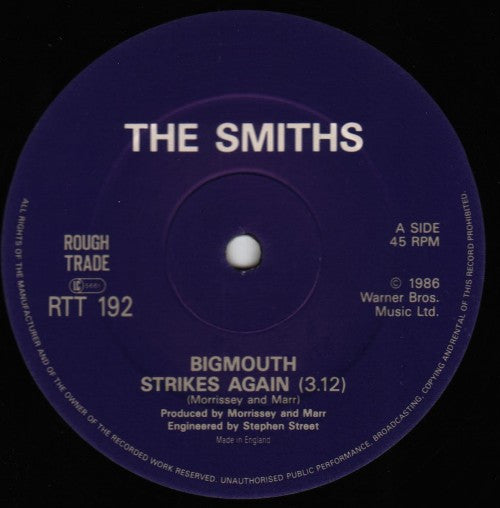 Smiths* : Bigmouth Strikes Again (12", Single, EMI)