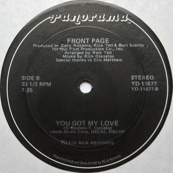 Front Page (2) : Love Insurance (12", Gol)