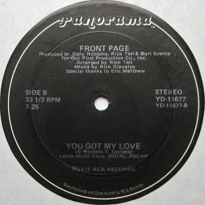 Front Page (2) : Love Insurance (12", Gol)