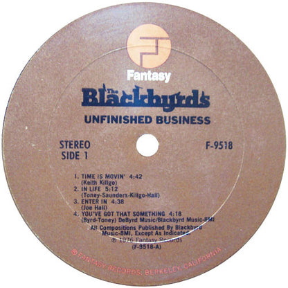 The Blackbyrds : Unfinished Business (LP, Album, Pit)