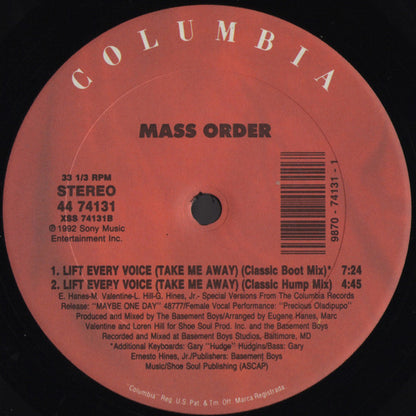 Mass Order : Lift Every Voice (Take Me Away) (12")