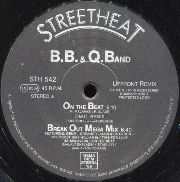B.B. & Q. Band* : On The Beat 89 (Special Limited Edition Remix) (12", Ltd)