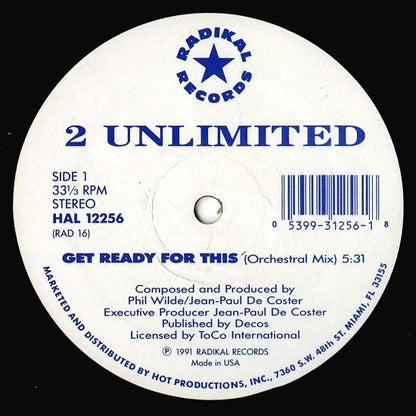 2 Unlimited : Get Ready For This (12")