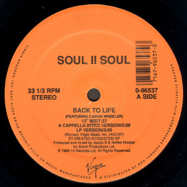 Soul II Soul : Back To Life (Club Mix) (12")