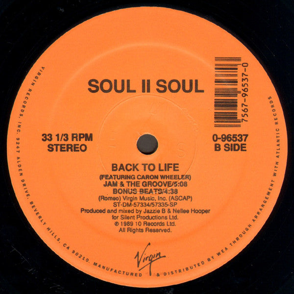 Soul II Soul : Back To Life (Club Mix) (12")