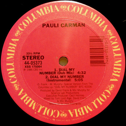 Pauli Carman : Dial My Number (12", Single)