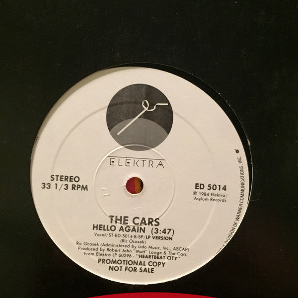 The Cars : Hello Again (12", Promo)