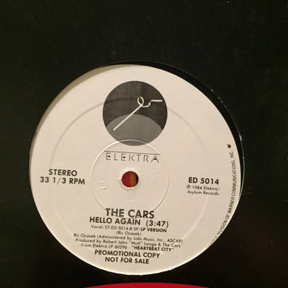 The Cars : Hello Again (12", Promo)