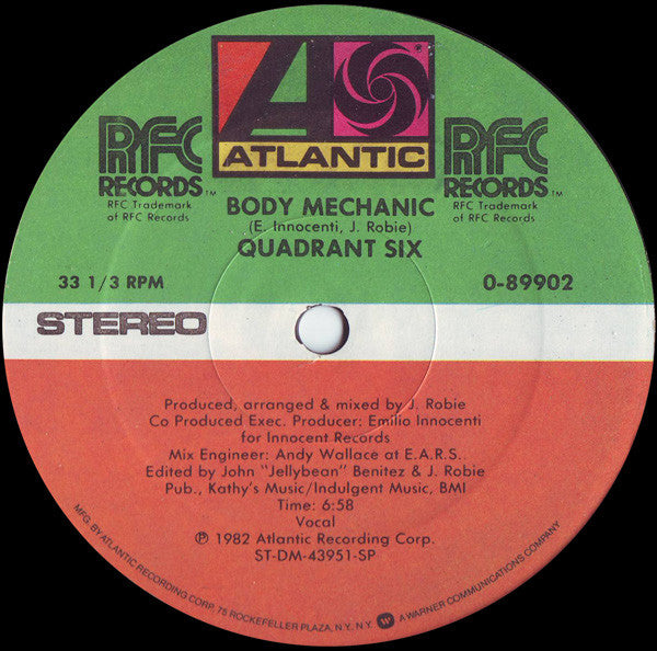 Quadrant Six : Body Mechanic (12", Single)