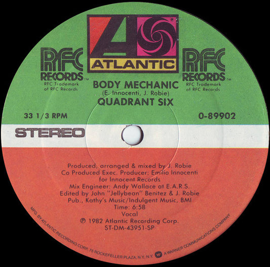 Quadrant Six : Body Mechanic (12", Single)