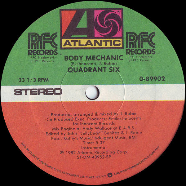 Quadrant Six : Body Mechanic (12", Single)