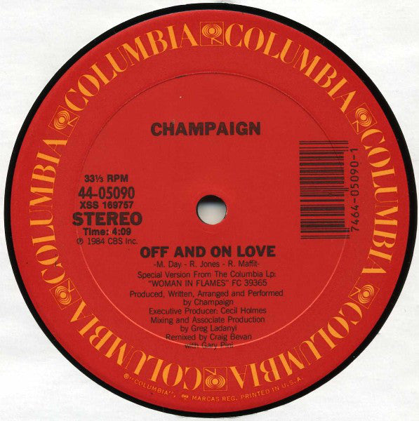 Champaign : Off And On Love (12" Dance Version) (12")