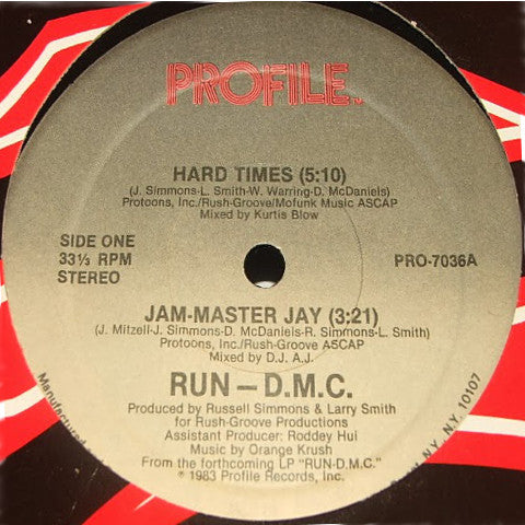 Run-DMC : Hard Times / Jam-Master Jay (12", Single)