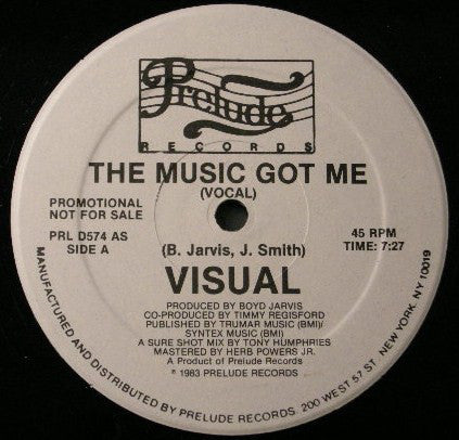 Visual : The Music Got Me (12", Promo)
