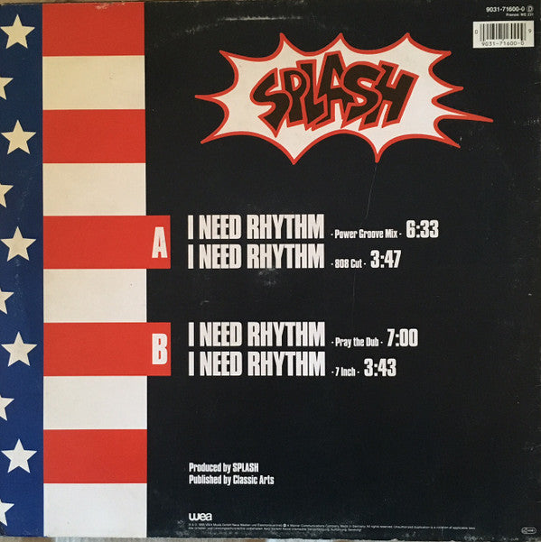 Splash (3) : I Need Rhythm (12")