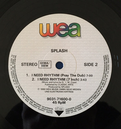Splash (3) : I Need Rhythm (12")