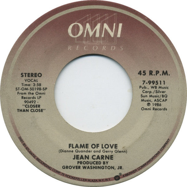 Jean Carne* : Flame Of Love (7", Single, Spe)