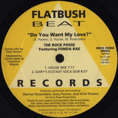 The Rock Posse Featuring Fonda Rae : Do You Want My Love? (12")