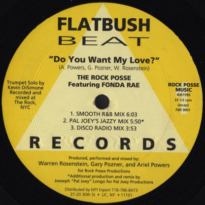 The Rock Posse Featuring Fonda Rae : Do You Want My Love? (12")