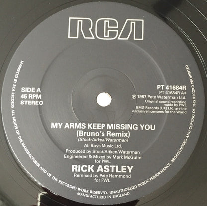 Rick Astley : My Arms Keep Missing You (Bruno's Mix) (12")