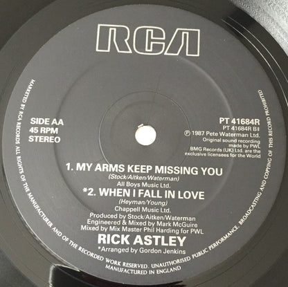 Rick Astley : My Arms Keep Missing You (Bruno's Mix) (12")