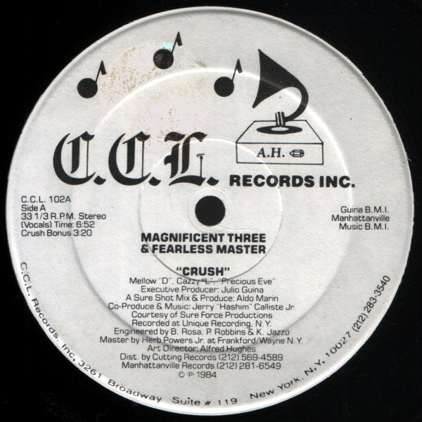Magnificent Three & Fearless Master : Crush (12")
