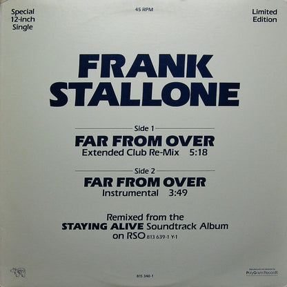 Frank Stallone : Far From Over (12", Single, Ltd)