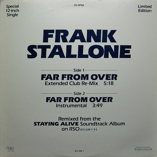 Frank Stallone : Far From Over (12", Single, Ltd)