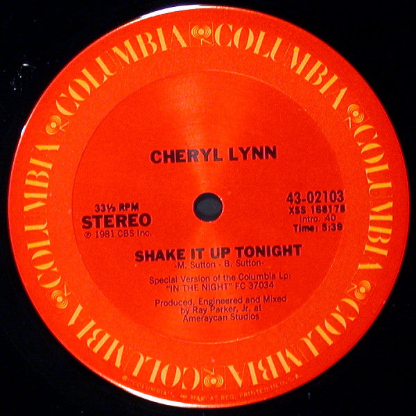 Cheryl Lynn : Shake It Up Tonight (12")