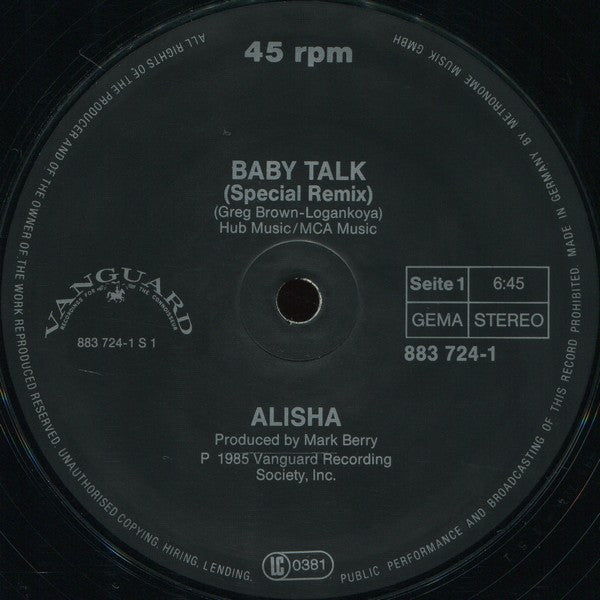 Alisha : Baby Talk (12", Maxi)
