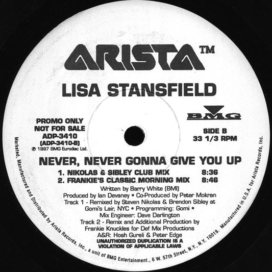 Lisa Stansfield : Never, Never Gonna Give You Up (2x12", Promo)