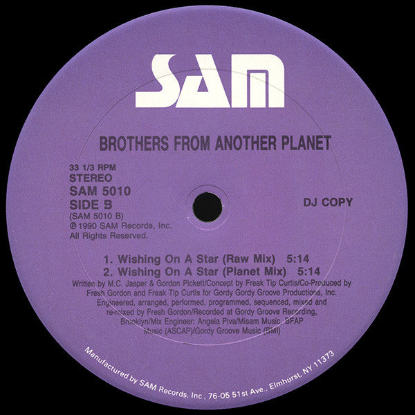 Brothers From Another Planet : Wishing On A Star (12", Single)