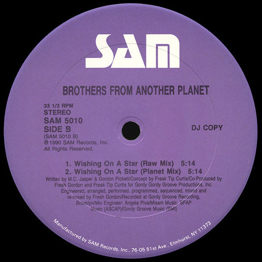 Brothers From Another Planet : Wishing On A Star (12", Single)